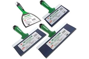 USG Sheetrock 4-Piece Drywall Taping Knives Set 8"-10"- 12" Pro Series with 6" Matrix Carbon Steel Knife