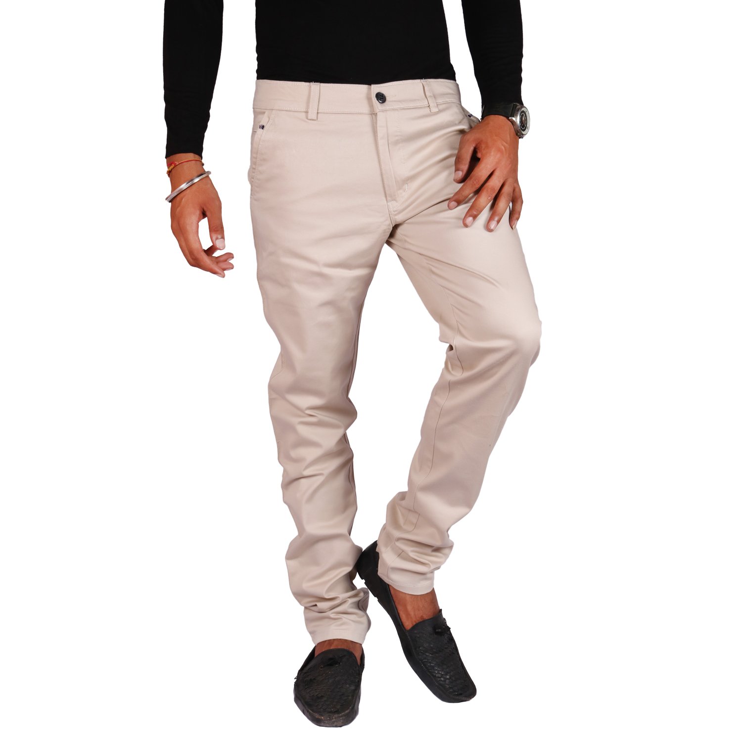 clivemont men's off white formal regular fit trouser cloc2