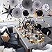zilue Hanging Black Paper Fans Decoration Set for Wedding Birthday Party Graduation Round Events Accessories Set of 6