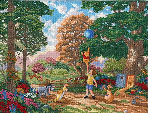 M.C.G. Textiles 52511 Pooh and Friends II Disney Dreams Collection by Thomas Kinkade Counted Cross Stitch Kit, 16 by 12-Inch