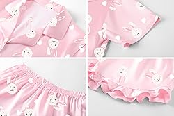 Umeyda Girls Satin Silky Collar V Neck Ruffle Short