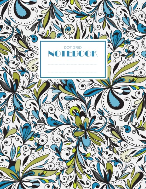 Dot Grid Notebook: Large Dotted Journal (8.5 x 11 inches), Floral Dotted Notebook