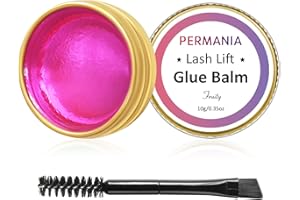 PERMANIA Lash Glue Balm, Eyelash Lifting Adhesives Strong Hold and Perfectly Shaped Eyebrows for Brow Lamination Kit, Lash Lift Balm Bright Colors & Fruity Flavours Fast Drying & Waterproof (Pink)