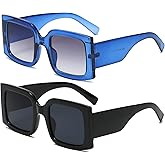 YAMEIZE Vintage Oversized Sunglasses for Women Men Trendy Square Frame UV400 Protection Sun Glasses