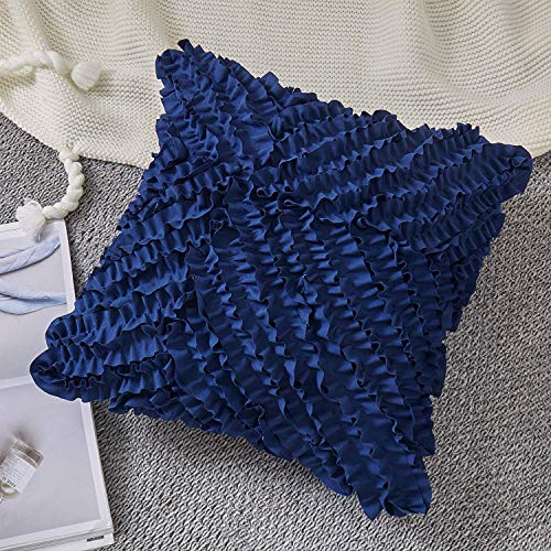 MoMA Decorative Throw Pillow Covers (Set of 2) - Pillow Cover Sham Cover - Navy Throw Pillow Cover - Decorative Sofa Throw Pillow Cover - Square Decorative Pillowcase - Navy - 20" x 20"