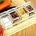 SHSYCER Clear Seasoning Box Acrylic Seasoning Storage Clear Spice Organizer Salt and Sugar Container Condiment Holder Container Spices, with 4PCS Plastic Spoons