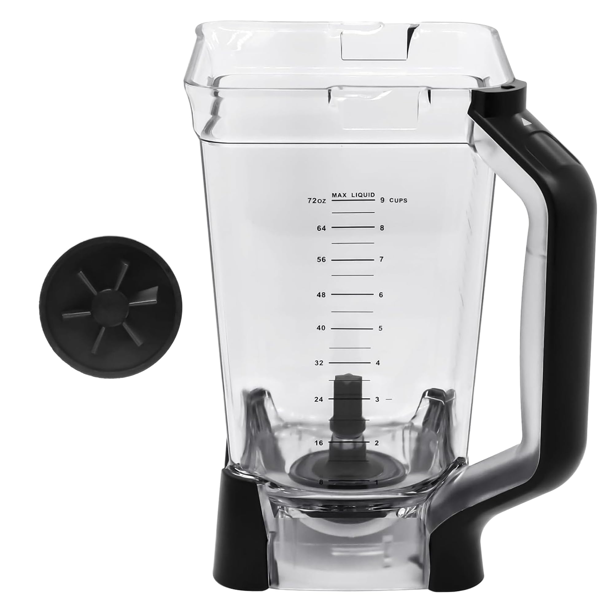 Photo 1 of Replacement Pitcher 72 oz XL Compatible with Ninja Blender (New Model) BL610,72oz Pitcher Blender Parts for Ninja BL710WM BL710WMC CO610B CO650B CT610,NEW Model Top Lid with Rim/Handle Extension ONLY