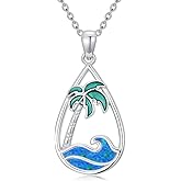 HPQQ Butterlfy/Dragonfly/Bee/Hummingbird/Ladybug necklace for Women Sterling Silver Turquoise Pendant necklace Jewelry Christmas Gifts for Women