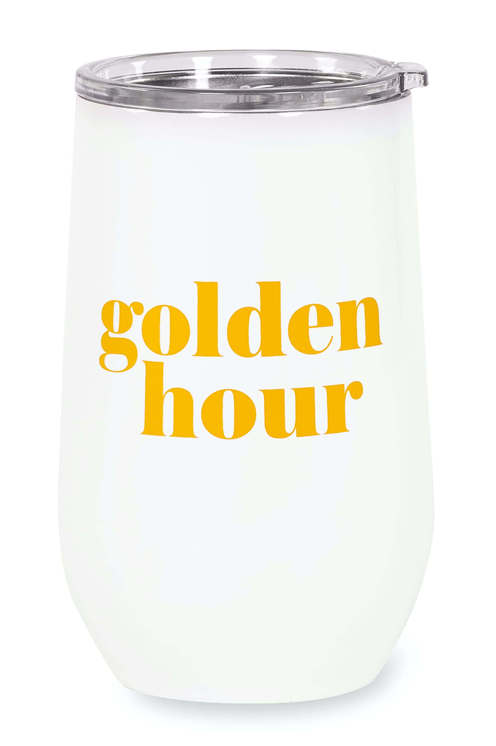 Kate Spade New York Insulated Stainless Steel Wine Tumbler, 16 Ounce Double Wall Travel Cup with Lid, Golden Hour