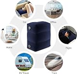 Maliton Inflatable Airplane Footrest Navy Blue Adjustable Travel Pillow view 6