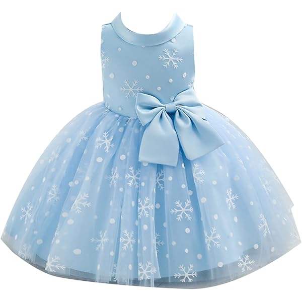 Amazon.com: JEATHA Toddler Girls Snowflake Print Holiday Princess Dress  Formal Evening Birthday Party Ball Gown Sky Blue 9-12 Months: Clothing,  Shoes & Jewelry