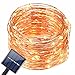Oak Leaf Solar Powered String Light,19.6 ft 120 LED Starry String Lights,Outdoor Indoor Waterproof Copper Wire Decoration Lights For Garden,Yard,Home,Landscape,Warm White