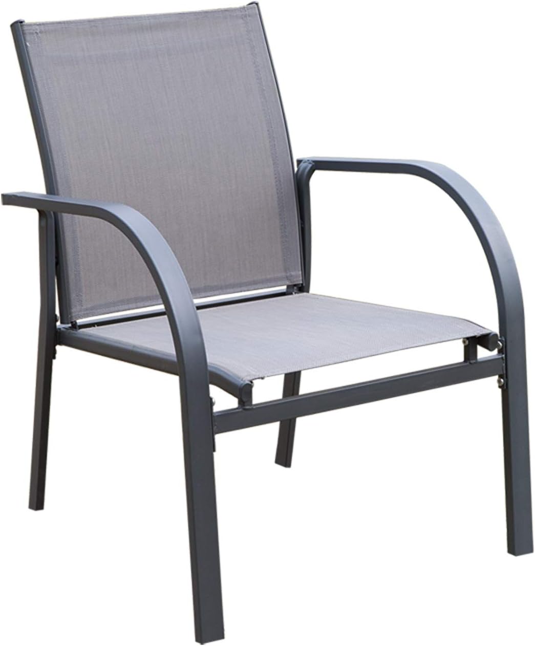 patio armor outdoor furniture covers on Outsunny 4 Pcs Curved Steel Outdoor Furniture Set W Loveseat Grey 2 Texteline Seats Glass Top Table Garden Balcony Patio Furniture For Family Party Events Guests