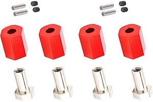 SDSLD 12mm Lengthened Wheel Hex Hub Adaptor Set - Compatible with Arrma 3S BLX, Big Rock, Typhon, Mega550, Vorteks, Senton, Granite (Upgrade from ARAC9473) Red