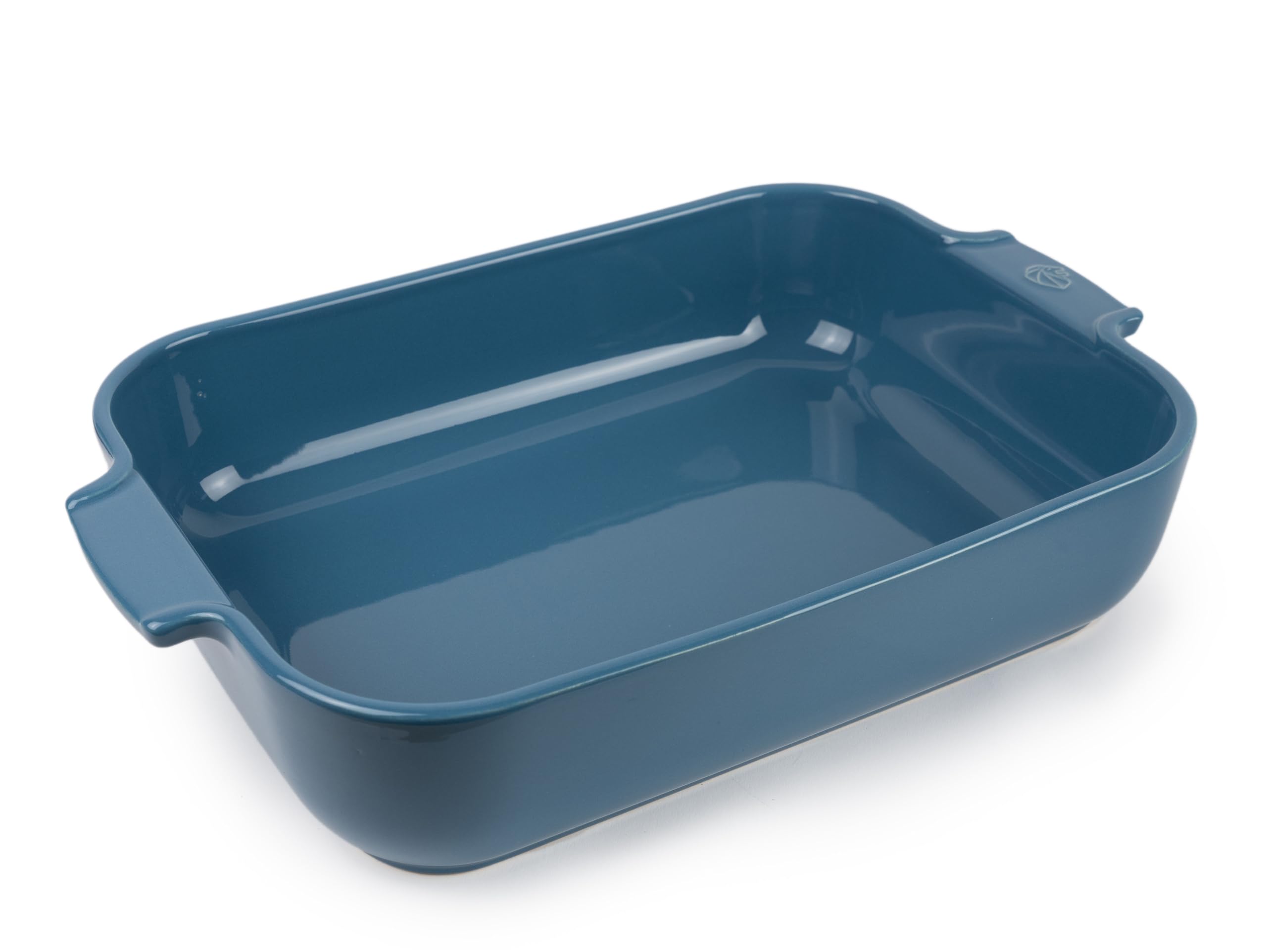 PEUGEOT - Rectangular Ceramic Baking Dish - 36 cm (including handles) x 22 cm x 6.8 cm - Capacity: 3.8 L - 6-7 Servings - 10 Year Guarantee - Made In France - Light Blue Colour
