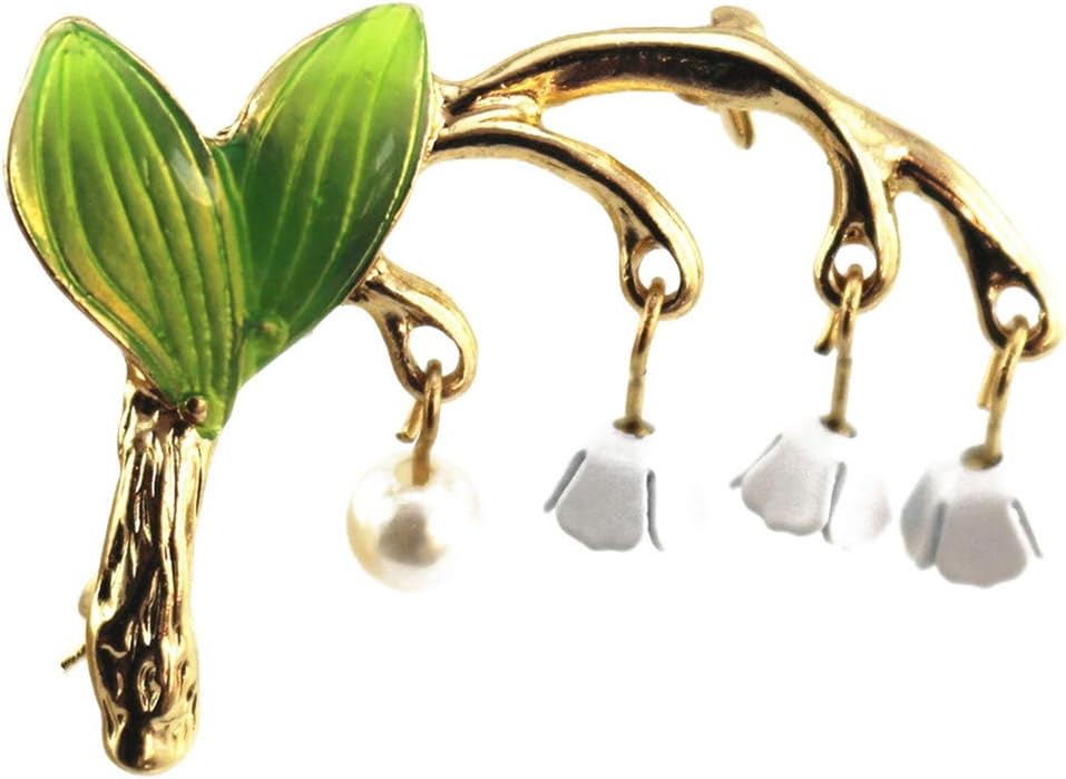 Timesuper Valley Lily Shape Clothing Ornaments Badge Brooch Pin for Women Charm Accessory