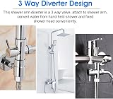 QUCUMER 3 Way Shower Diverter Valve Brass Chrome G1/2" Handheld & Fixed view 4