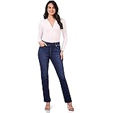 Rekucci Women's Secret Figure Premium Lux Denim Straight Leg Pull-On Jean