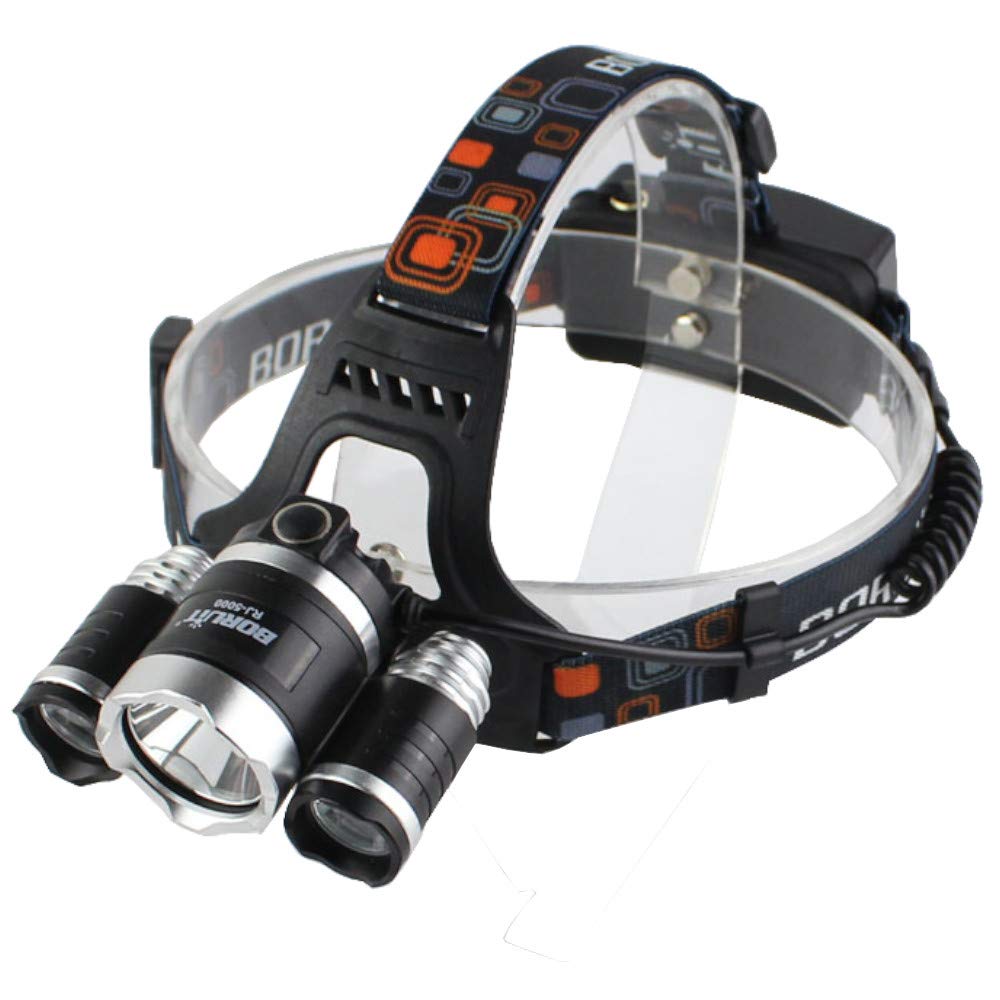 Lightess Rechargeable LED Headlamp Flashlight Torch 6500 Lumens Head