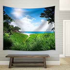 Mahe Island, Seyshelles, ANSE Intendance. The Island of Dreams for a Rest and Relaxation. - Fabric Wall Tapestry Home Decor - 51x60 inches