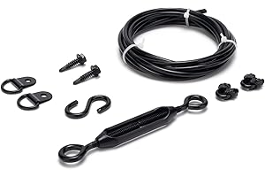 SANKINS Anti-Sag Gate Kits for Wooden Fence, Black Anti-Sagging Gate Support Cable Kit Hardware, Gate Sag Frame Kit Hardware for Wooden Fence, Wood Gate Door Repair Kit for Outdoor, 1 Pack