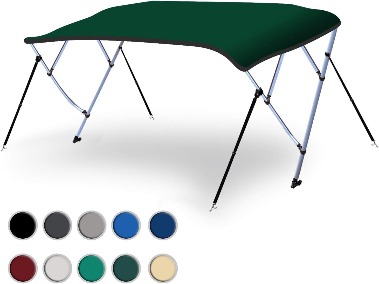 Naviskin 10 Optional Colors Available 3-4 Bow 13 Different Size Bimini Top Cover Includes Mounting Hardwares,Storage Boot with 1 Inch Aluminum Frame