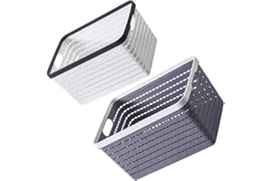 JOINPAYA Plastic Basket 2 Pcs Plastic Storage Bins for Pantry Kitchen Cabinet and Laundry Room