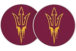 Desert Cactus Arizona State University Car Accessories ASU Sun Devils Absorbent Sandstone Cup Coasters Licensed Product Set of 2 (Design A)