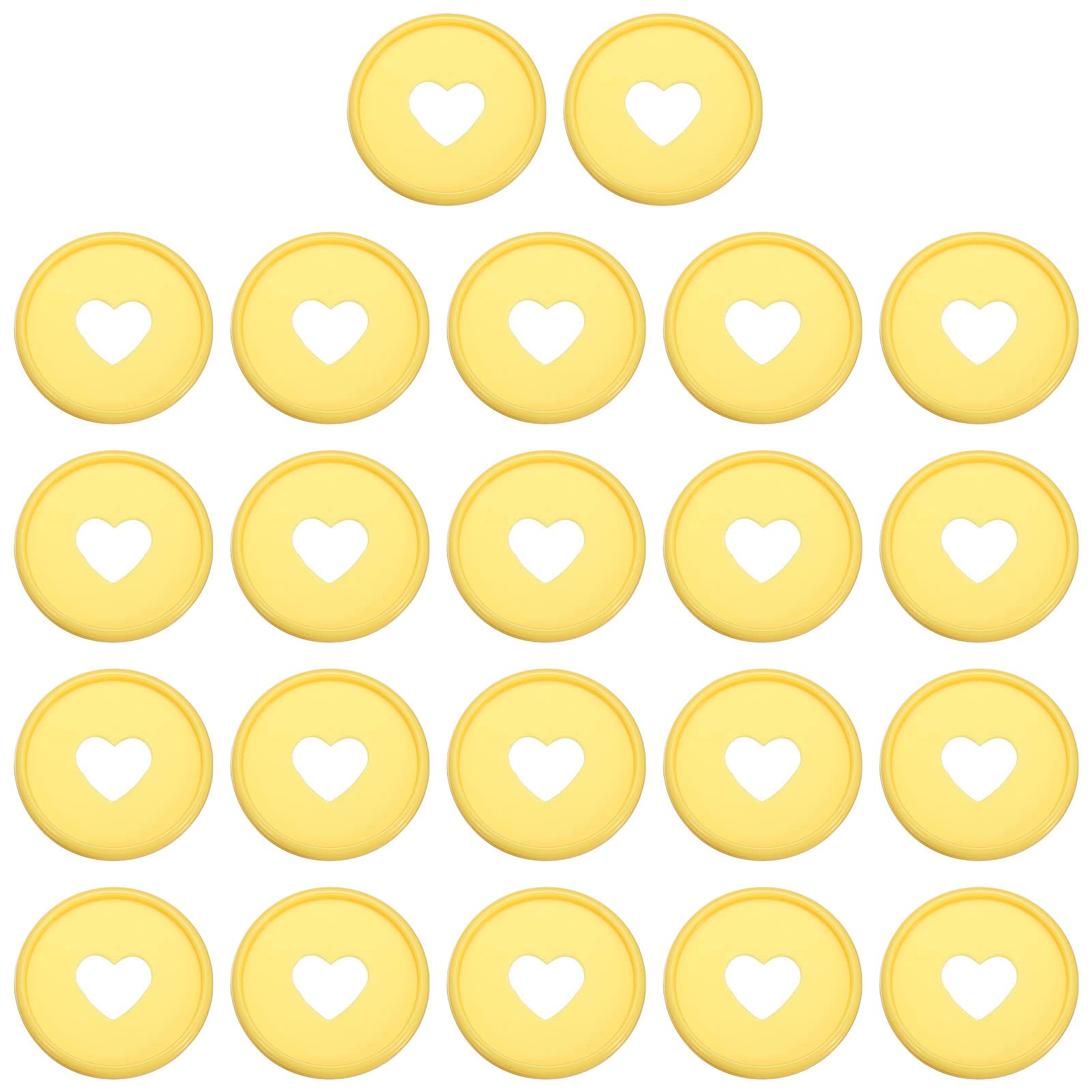 PATIKIL 35mm Plastic Book Binding Discs, 22 Pack Discbound Expansion Discs Heart Binder Rings for DIY Notebook Planner, Yellow