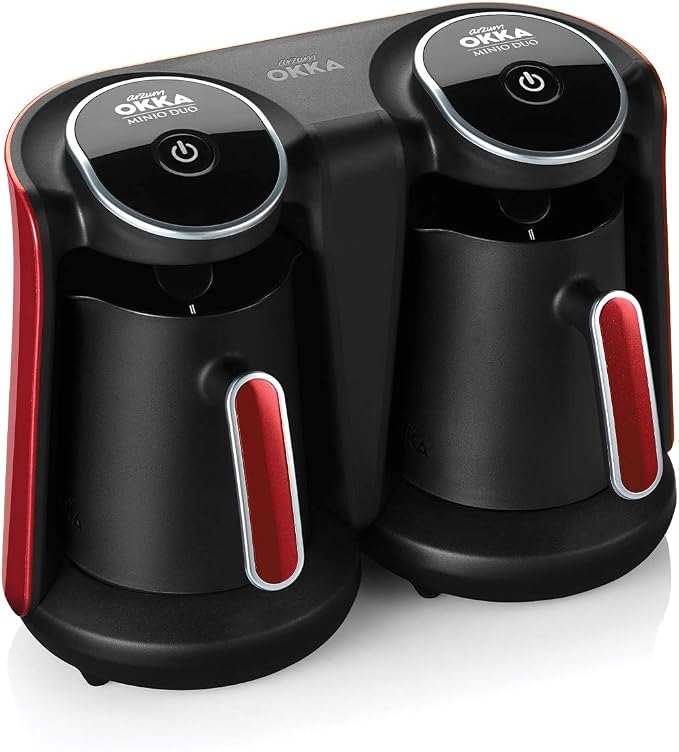Arzum Okka Minio Duo Türkische Kaffeemaschine – Für 1-8 Tassen, 880 W, Mit Akustischem Signal, Schwarz/chrom
