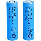 4-Pack 18650 Rechargeable Batteries - 3.7V 2500mAh Flat Top Lithium Batteries