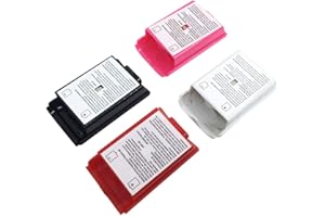 AFUNTA 4 Pcs Battery Covers Shell Case for Xbox 360 Wireless Controller - 4 Colors (Black, White, Red, Pink)