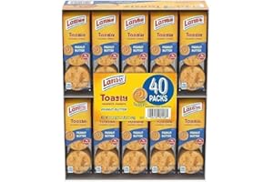 GENERIC Lance Toasty Peanut Butter Sandwich Crackers – 40 Pack, Real Peanut Butter Filling, 6 Crackers Per Pack, On-The-Go Snack, 4g Protein, Kid & Adult Friendly Snack Packs