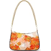 Shoulder Bags for Women Flower Floral Hobo Tote Handbag Small Clutch Purse with Zipper Closure
