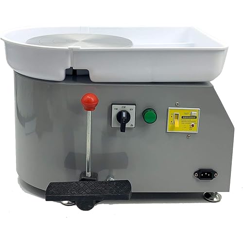 TABODD Pottery Wheel 25cm Pottery Forming Machine, 350W Electric Pottery Wheel with Adjustable Foot Pedal DIY Clay Tool with Detachable Tray for Ceramic Work Clay Art - Gray