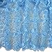 Aisunne African Lace Fabrics 5 Yards Nigerian French Lace Fabric with 3D Flower Fashion Embroidered Beading and Sequin for Wedding Party Dresses (Light Blue)