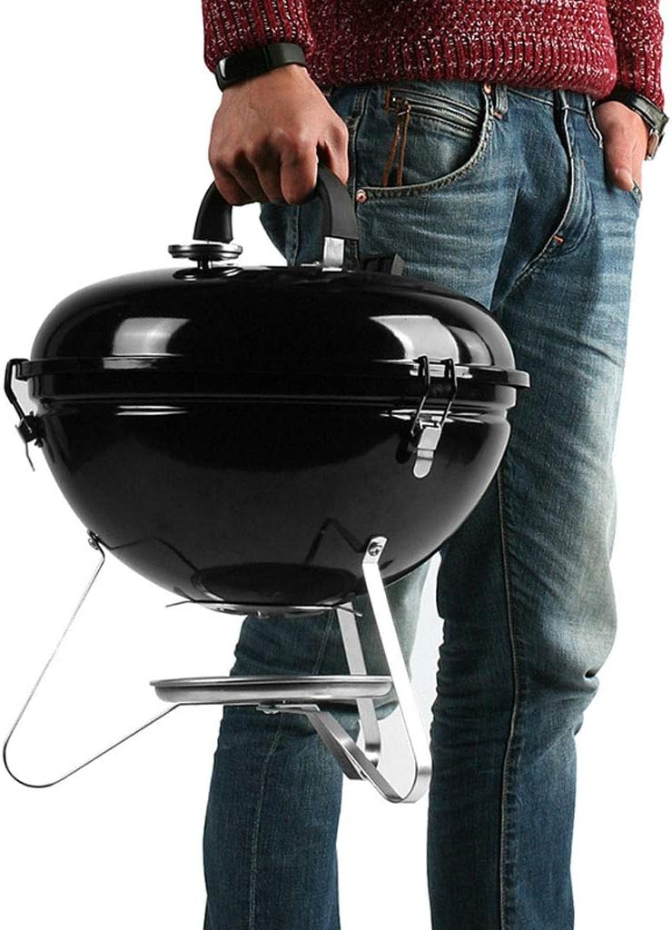 review ZJJ& BBQ Barbecue Grill Outdoor Portable Charcoal Grill Round Apple Stove