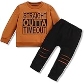 TUEMOS Toddler Boy Clothes Lettle Sweatshirt Top + Camouflage Pants Outfit Set 18Months-5T, Black#02