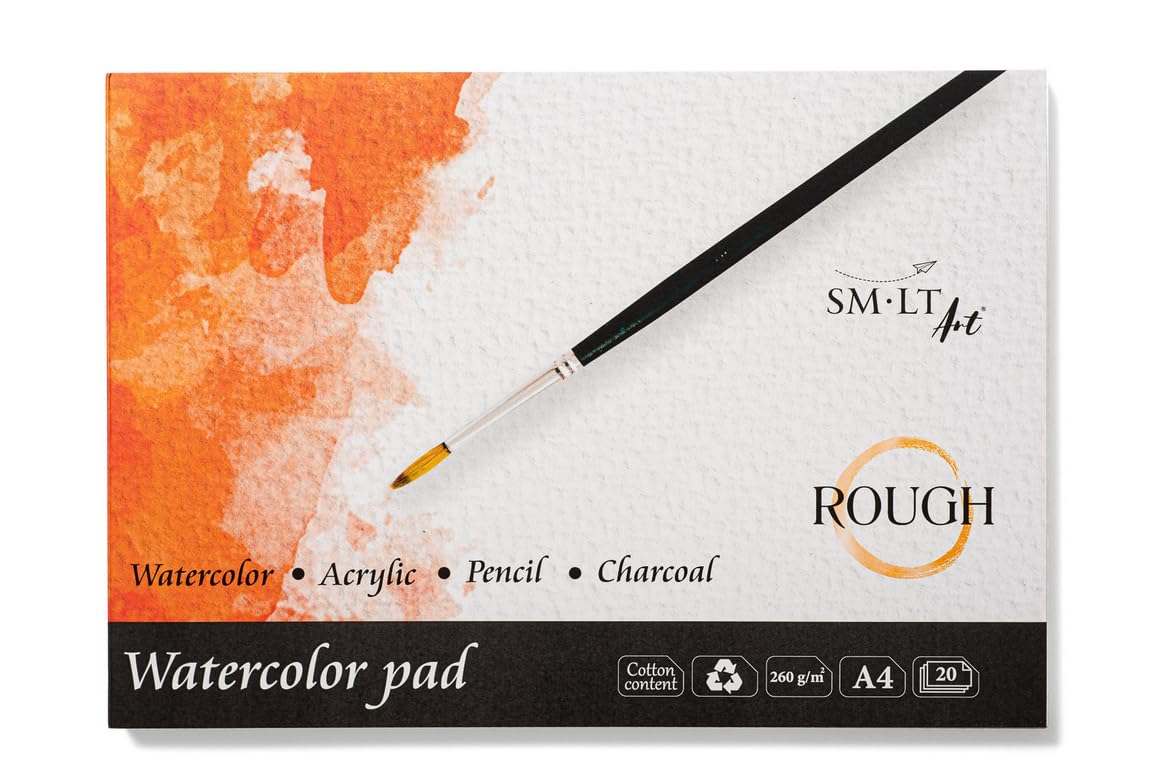 SM.LT A4 20 Sheets 260gsm White Textured Watercolour Pad