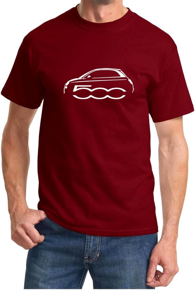Maddmax Car Design Fiat 500 Classic Outline Design Tshirt