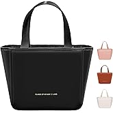Zylsic Lunch Box for Women, Lunch Bag for Women Simple Reusable Insulated Lunch Tote Bag Cute Cooler Food Storage Bags for Work, Office or Picnic (Black)