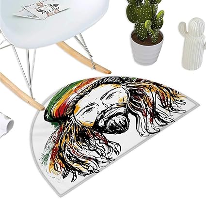 Rasta En Demi Cercle Paillasson Juda Lion Avec Une Rastafari