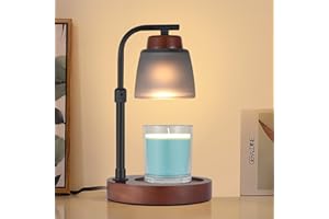 nawaza Dimmable Candle Warmer Lamp Electric Wax Melt Warmer Adjustable Height for Jar Scented Candles as Mothers Day Birthday Gifts for Women Mom Grandma Home Offices Decor Light(Grey Glass)