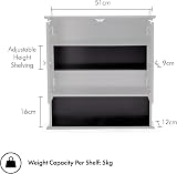 VonHaus Bathroom Mirror Cabinet Black 2 Door 3 Shelves Open Shelf H58 W56 D13 view 7