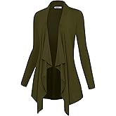 Lock and Love Women's Drape Front Open Cardigan Long Sleeve Irregular Hem S-5XL Plus Size