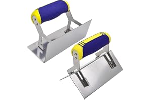 DIXIANG Concrete Tools Set Stainless Steel Corner Trowel 2 PC (Inside & Outside) Drywall Corner Knife Set Plastering Bricklaying Finishing Kit