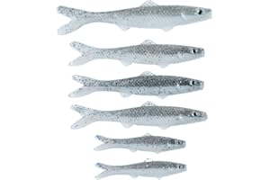 Banjo Minnow Silver Minnows + Lifelike Lure for All Fish + Durable Material That Catches Fish + Freshwater & Saltwater Fishing Lure + Hooks & Anchors