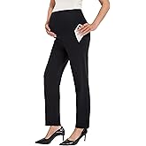 BRATUC Maternity Pants for Work Pregnancy Dress Pants Stretchy Comfy Straight Leg Business Office Slacks with Pockets