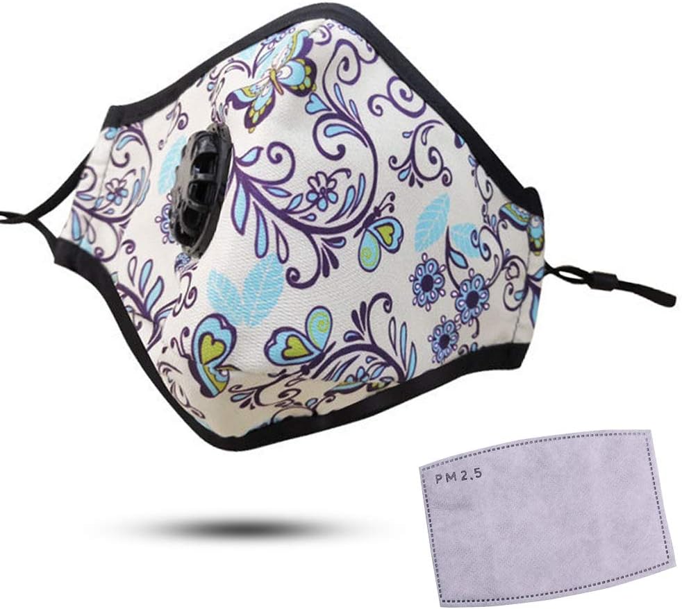 N99 Respirator Mask Dust masks Anti Pollution Mask with Valve Replacement Filter Washable Cotton Anti Dust Mouth Mask for cycling, motorcycle and all outdoor activities.