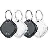 Air Tracker Tags-4 Pack, Bluetooth Tracker Works with Apple Find My APP (iOS Only), Bluetooth Smart Air Tag Keys Finder and Item Locator for Keys, Bags, Luggage, Wallet, Replaceable Battery